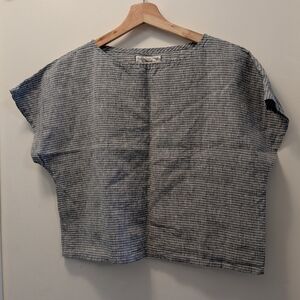 Jeska Grue Striped Linen Crop Top XS